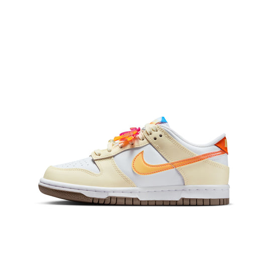 Nike "Dunk Low" GS - White / Multi Color