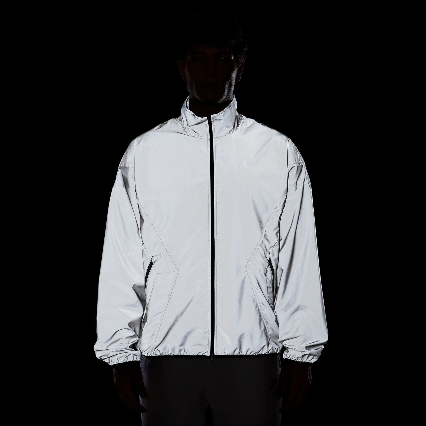 Jordan Brooklyn "Hike Mike Reflective Draft Jacket" M - Metallic Silver
