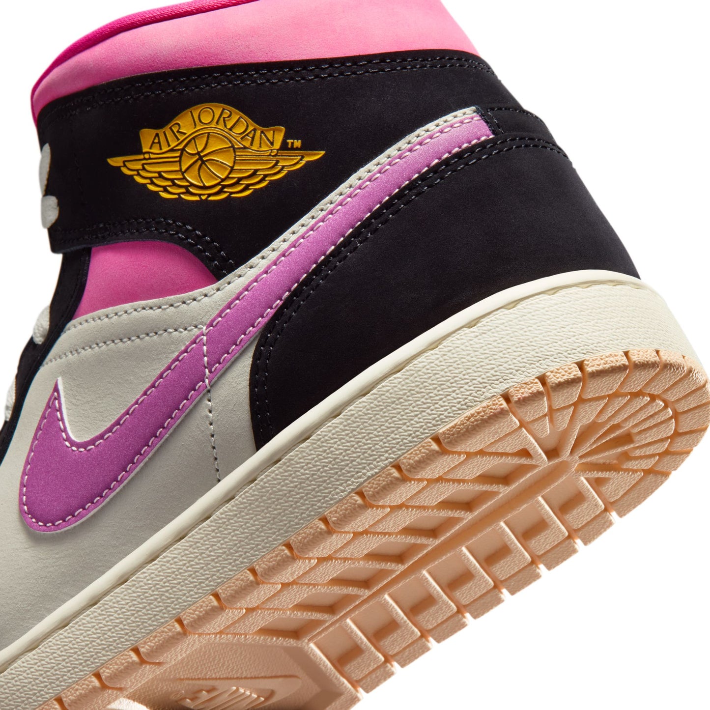 Air Jordan "1 Mid SE" Mens - Black / University Gold / Sail
