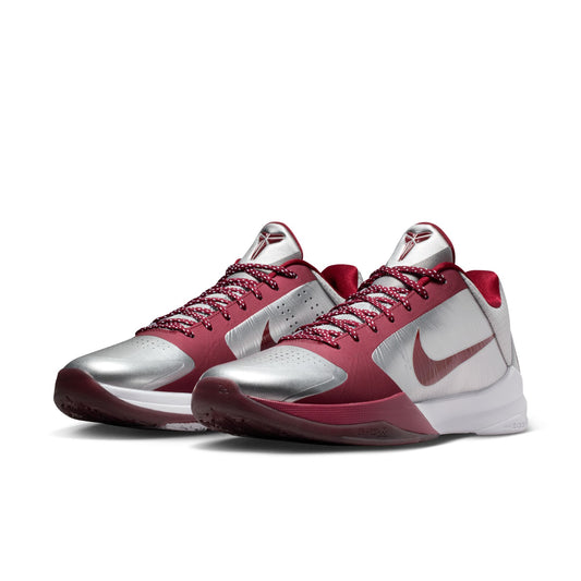 Nike "Kobe V Protro" Mens - Metallic Silver / Team Red