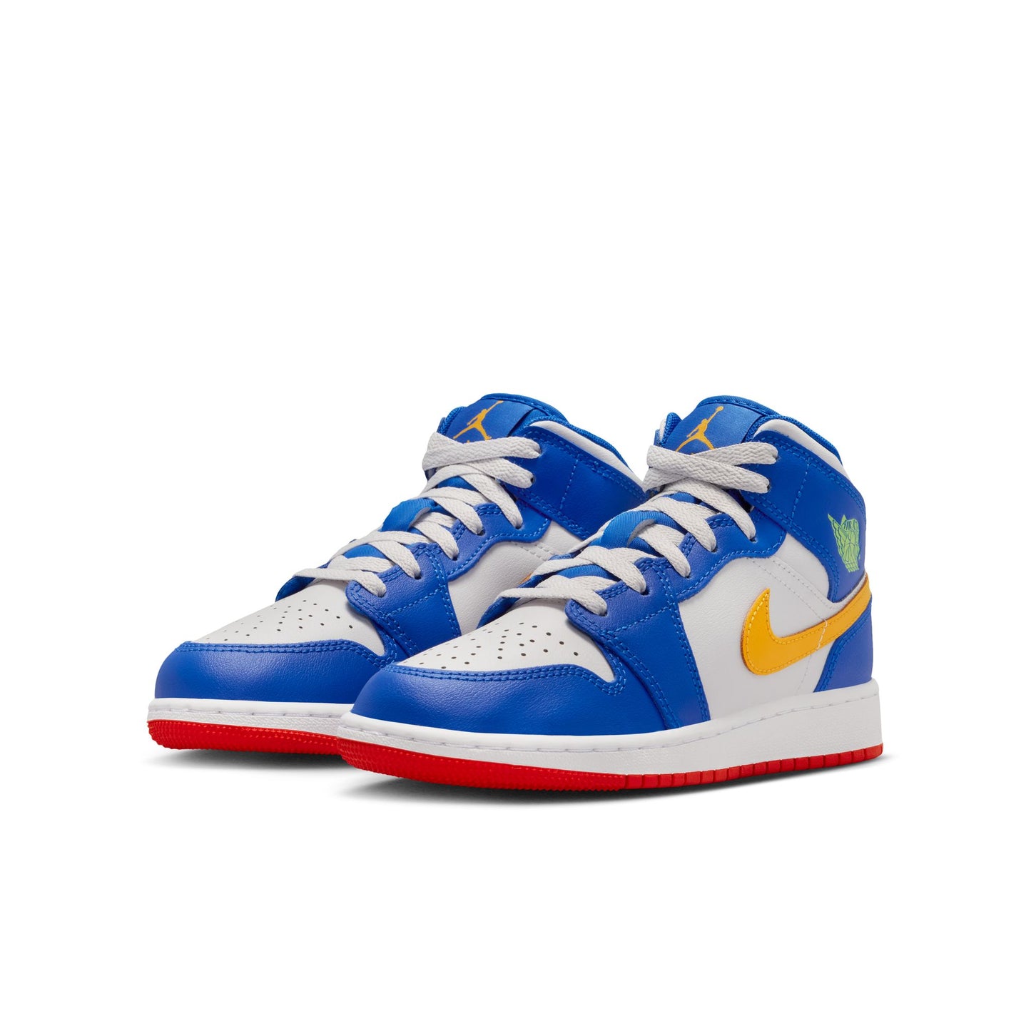 Air Jordan "1 Mid BG" GS - Racer Blue / Speed Red / Gold