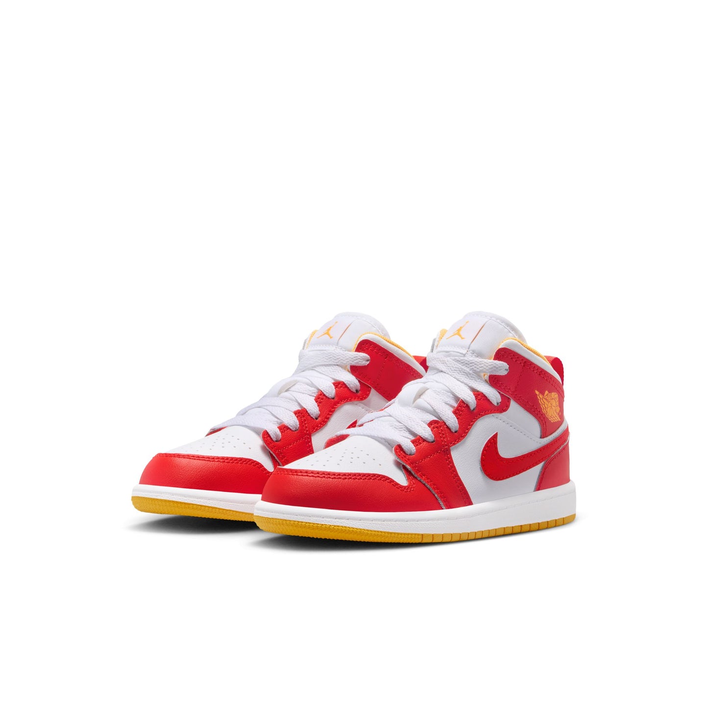 Air Jordan "1 Mid BP" PS - Speed Red / White / Gold