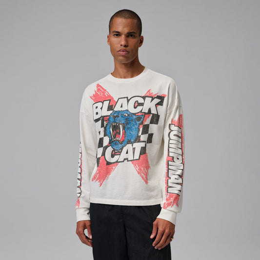 Air Jordan "Black Cat Long-Sleeve Tee" Mens - Ivory