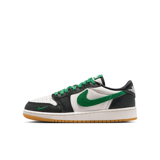 Air Jordan "1 Retro Low OG" Grade School - Phantom / Pine Green / Black