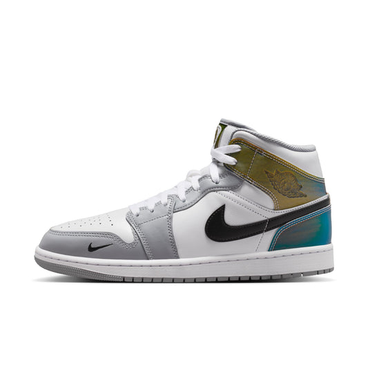 Air Jordan "1 Mid SE" Mens - White / Black / Multi-Color