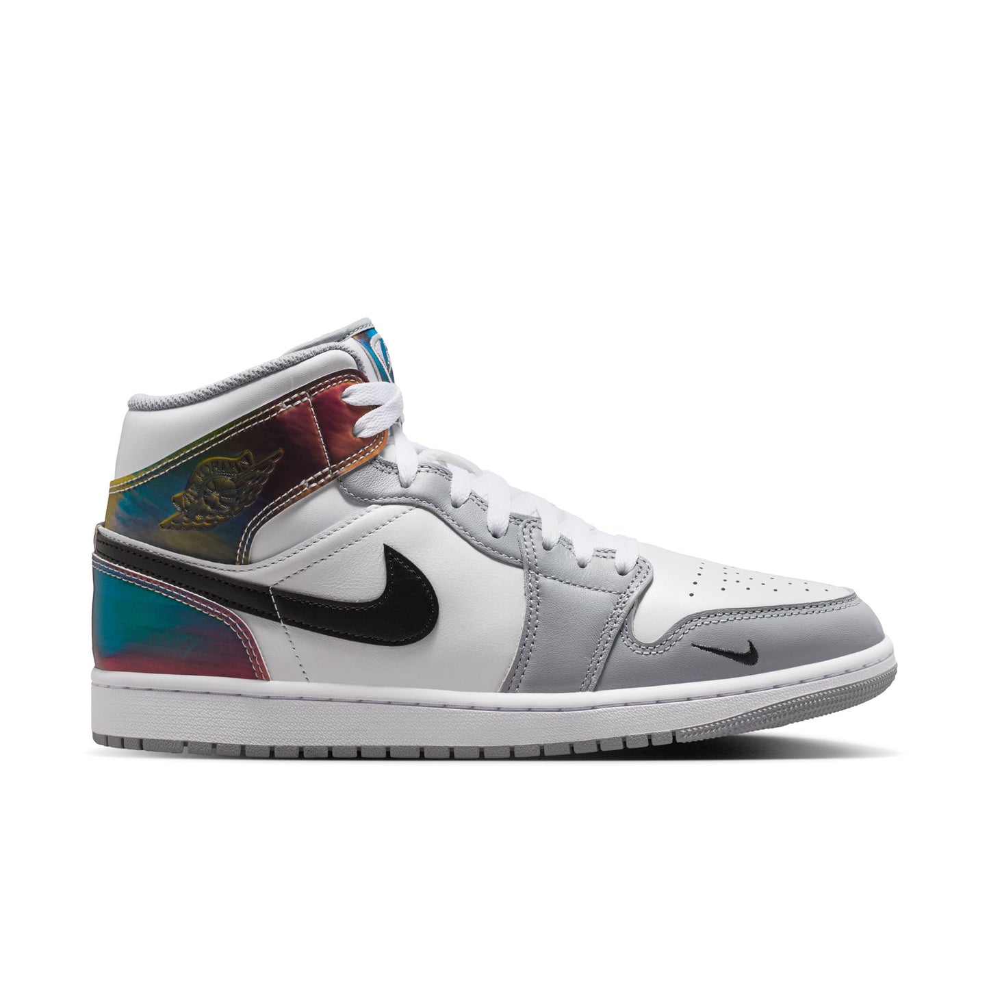 Air Jordan "1 Mid SE" Mens - White / Black / Multi-Color