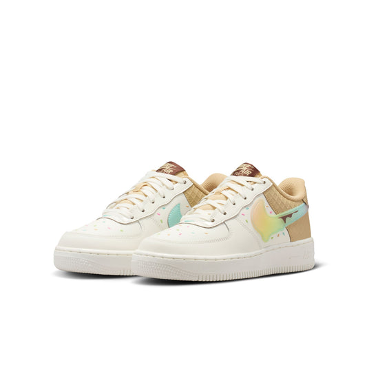 Nike "Air Force 1 BG" Grade School - Sail / Multi-Color / Sesame