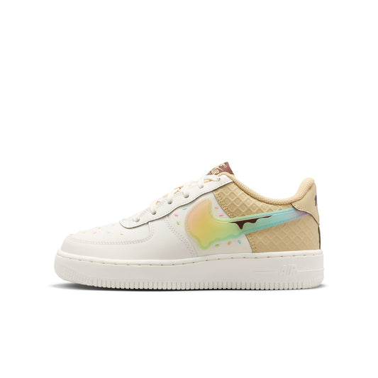 Nike "Air Force 1 BG" Grade School - Sail / Multi-Color / Sesame