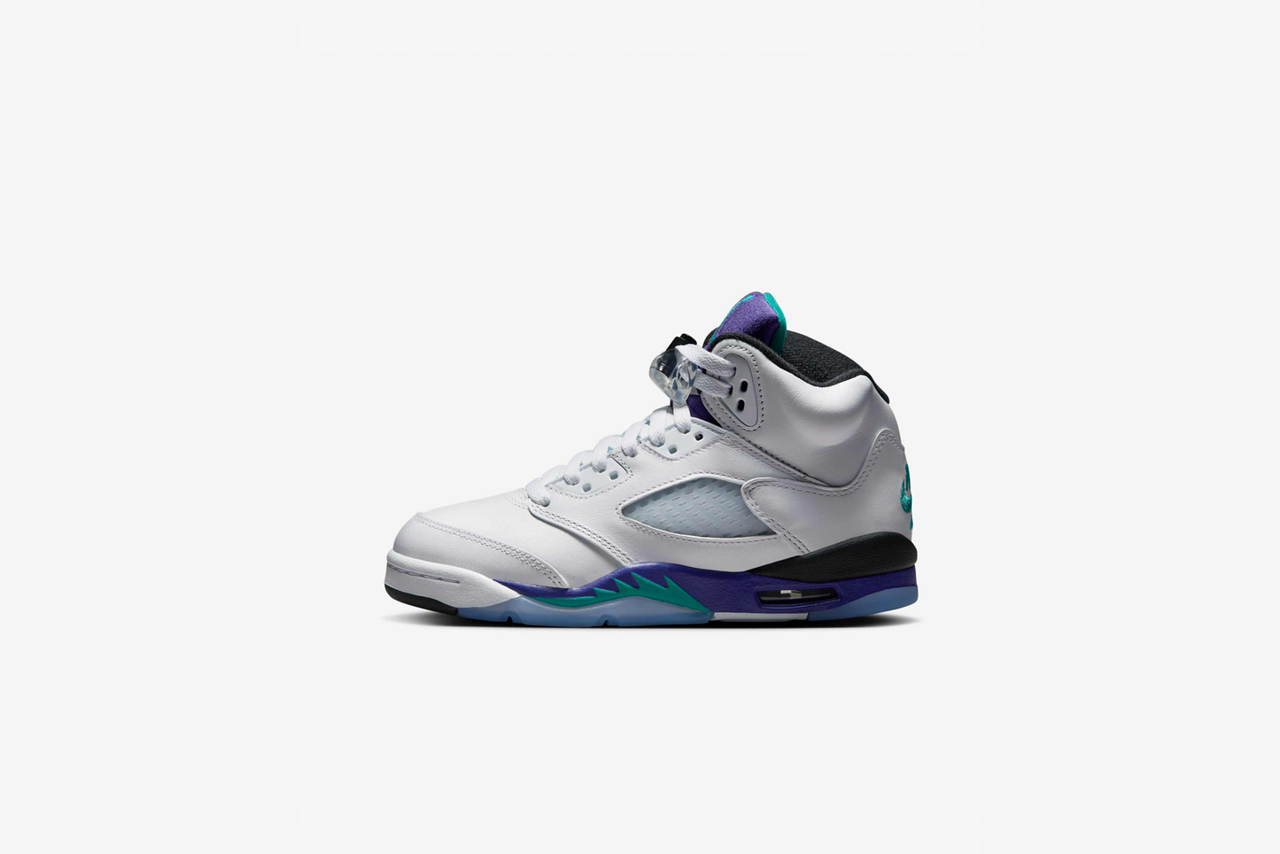 Air Jordan "5 Retro OG" GS - White / New Emerald / Grape