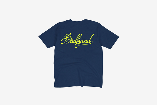 Badfriend "Cursive Logo S/S Tee" M - Navy