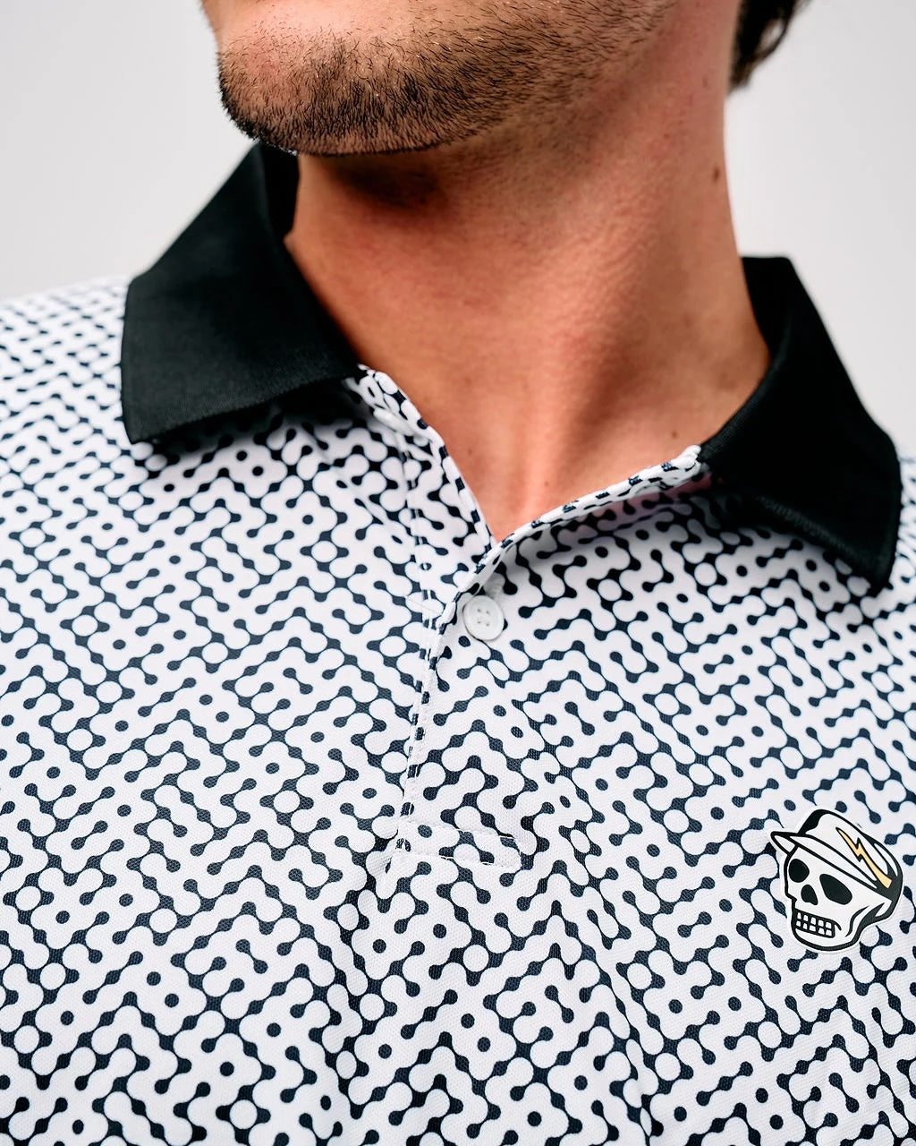 Devereux Golf "Labyrinth Polo" Mens - White / Black