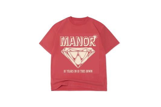 Manor "Diamond T-Shirt" Mens - Cherry / Sail