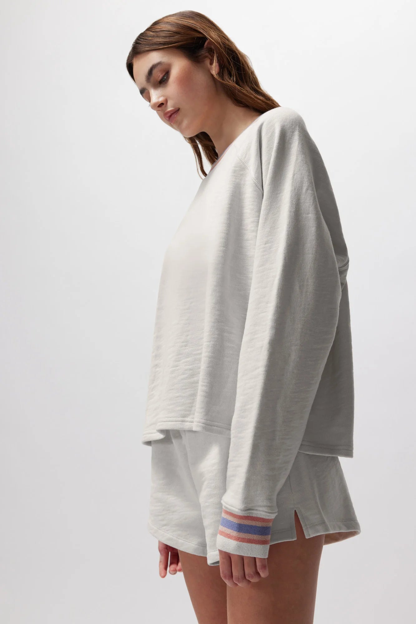 Spiritual Gangster "Slub Terry Freja Dolman Raglan Pullover" W - White / Sail