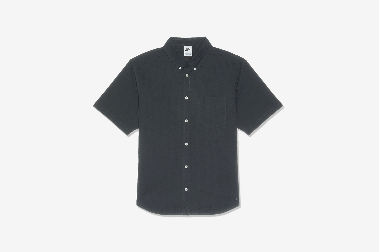 Nike "Seersucker" Button-Down Short Sleeve Shirt M - Anthracite/Anthracite
