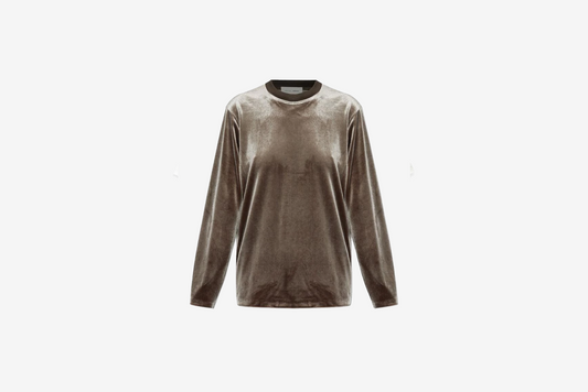 Fear of God Essentials "Velour Classic Long Sleeve Tee" W - Brown