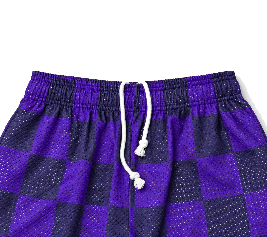 Manor "Canyon Check Short " Mens - Checkers Purple