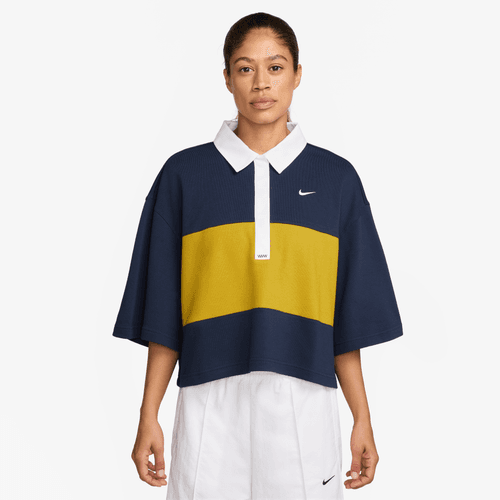 Nike "Oversize Short-Sleeve Polo" W - Midnight Navy / Dark Sulfur / White