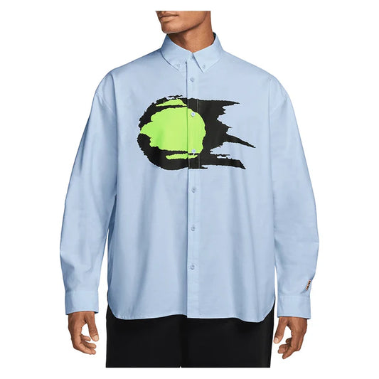 Nike " Long-Sleeve Oxford Top" Mens - Hydrogen Blue