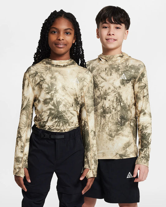 Nike "Dri-FIT UV Long-Sleeve Hooded Top" Kids - Parachute Beige/Summit