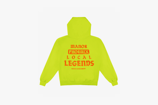 Manor "Local Legends Logo Hoodie" M - Faded Volt / Orange