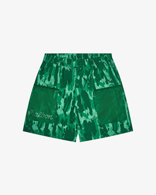 Malbon "Mesh Basket Pocket Short" Mens - Divot Camo Jungle