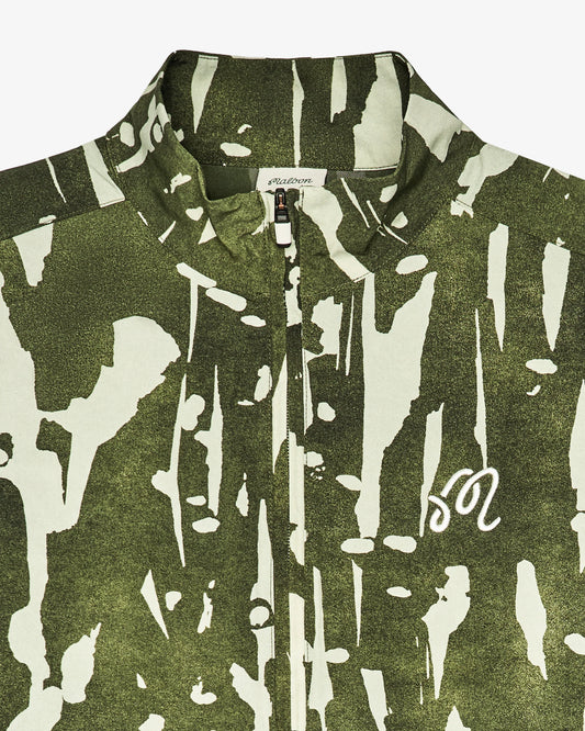 Malbon "Pine Inkwash Windshirt" Mens - Olive Inkwash
