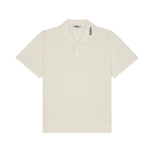Malbon "Resort Crochet Polo" Mens - Ivory