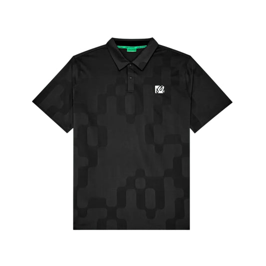 Malbon "Performance Mesh Paneled Polo" Mens - Black