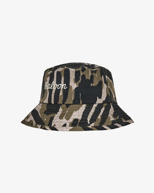 Malbon "Tour Divot Camo Bucket Hat" Mens - Bark Camo