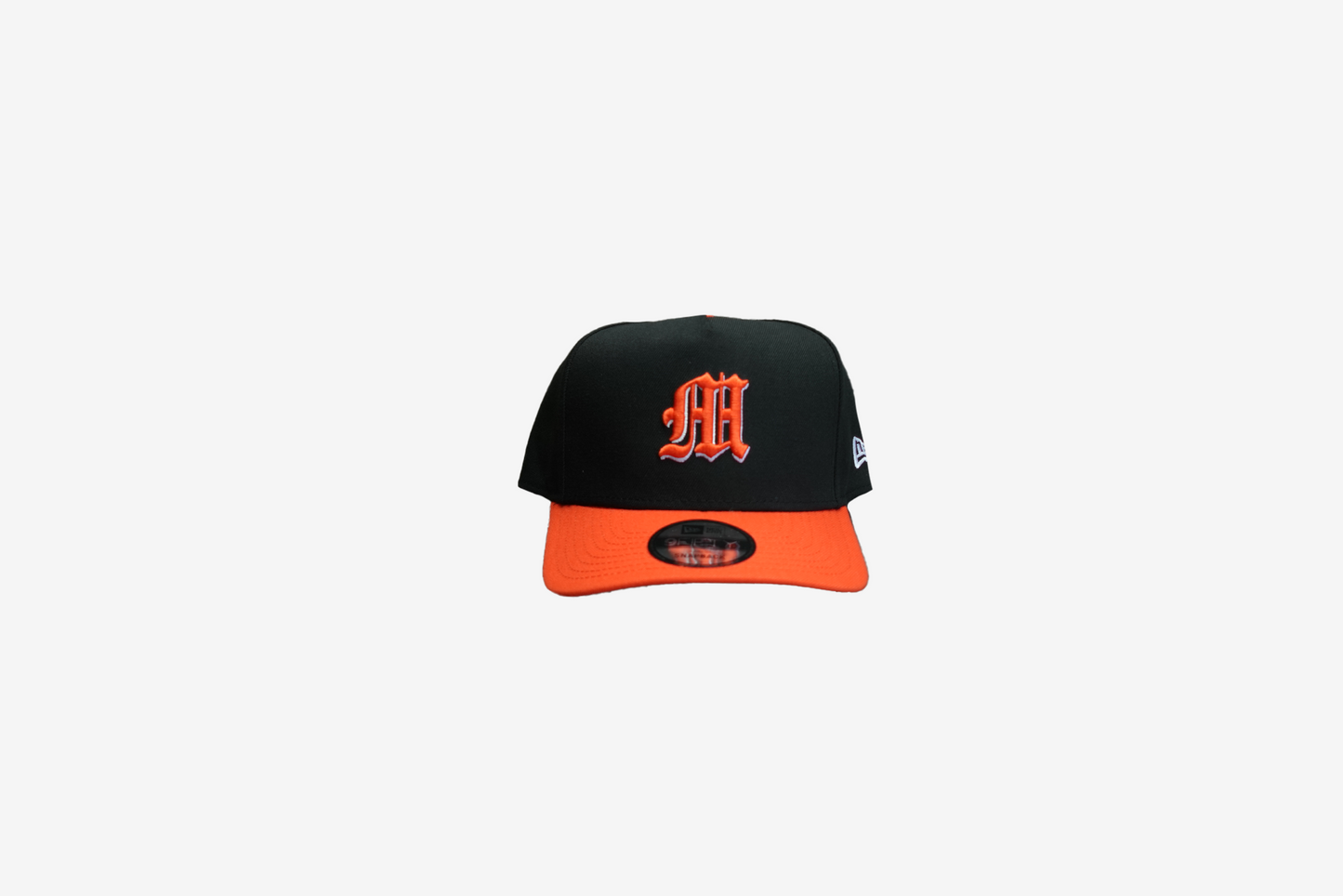 Manor x New Era "Old English M" 9FIFTY A-Frame Snapback - Black/Orange