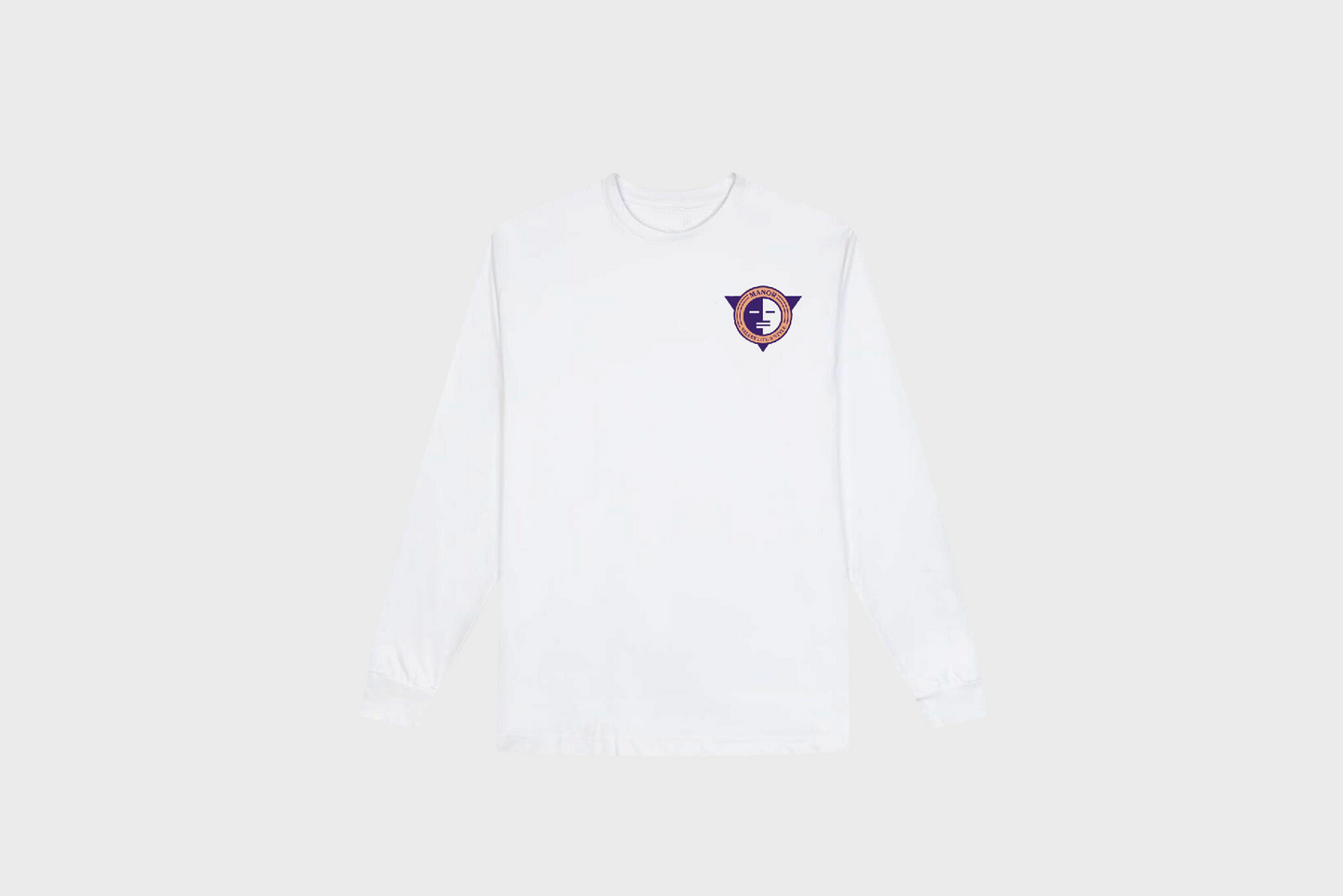 Manor "Just Chillin" Long Sleeve T-Shirt M - White / Purple / Orange