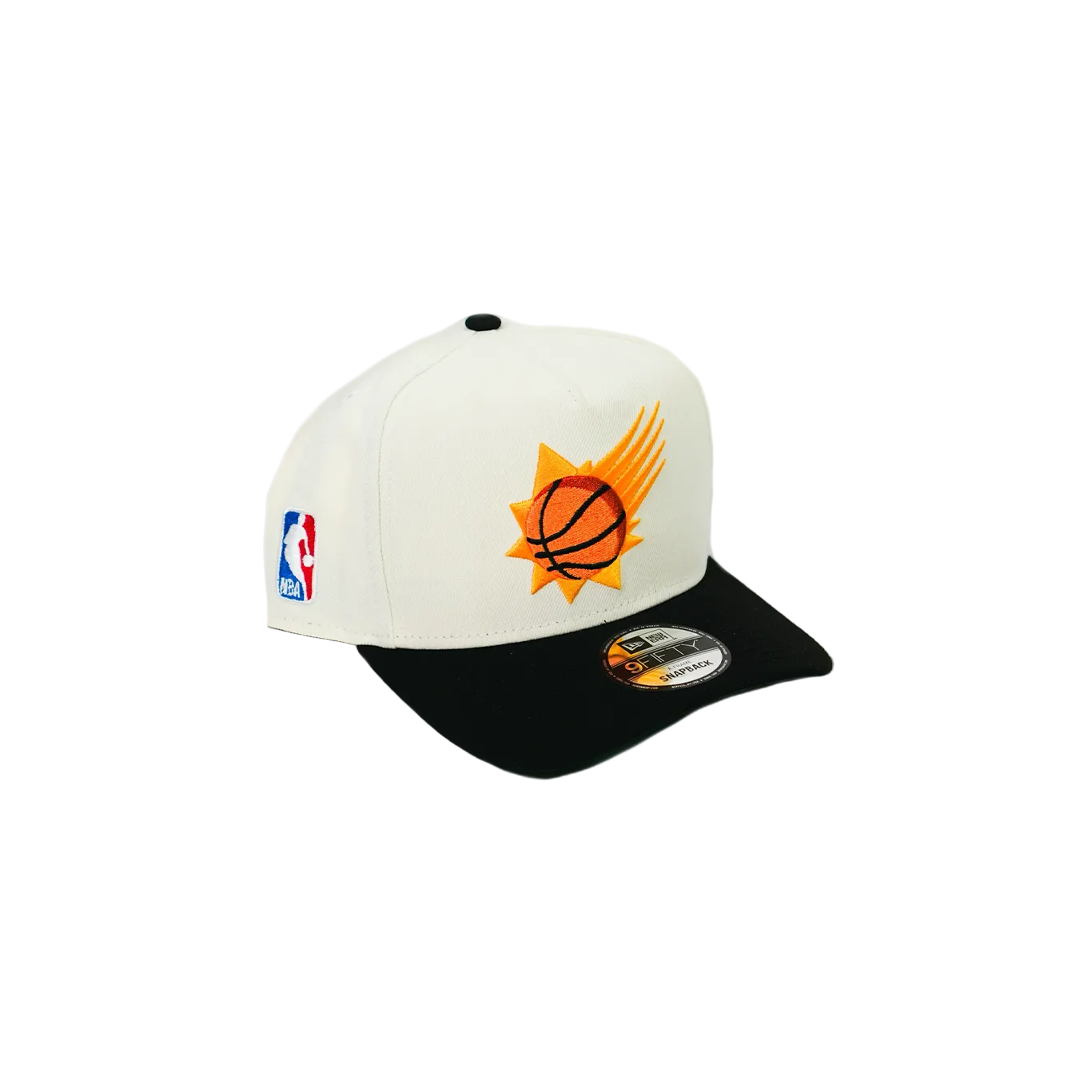 New Era x Manor "Phoenix Suns Upside Down Snapback" 9FIFTY A-Frame Snapback - Cream / Black / Orange