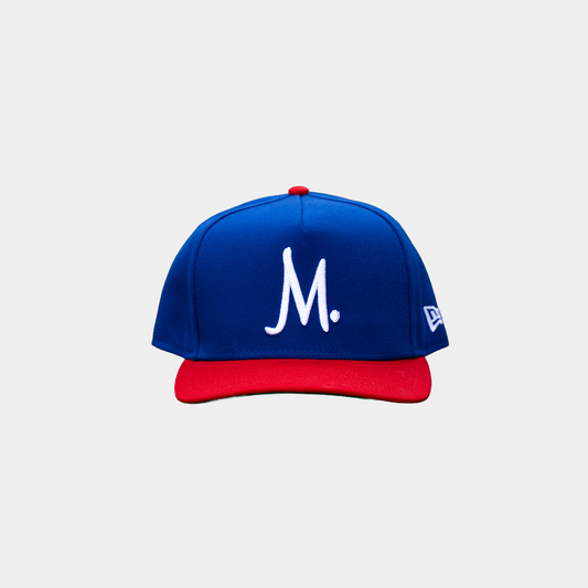 Manor x New Era "M" 9FIFTY A-Frame Snapback - Light Royal / Red