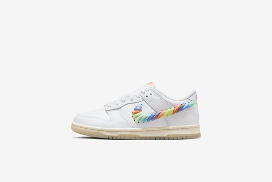 Nike "Dunk Low SE" GS - White / Multi-Color / Terra Blush
