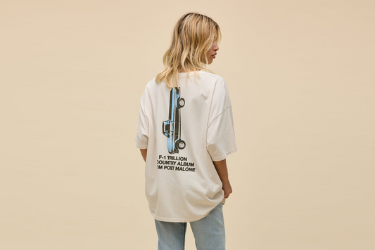 Daydreamer "Post Malone F-1 Trillion Album Art OS Tee" W - Dirty White