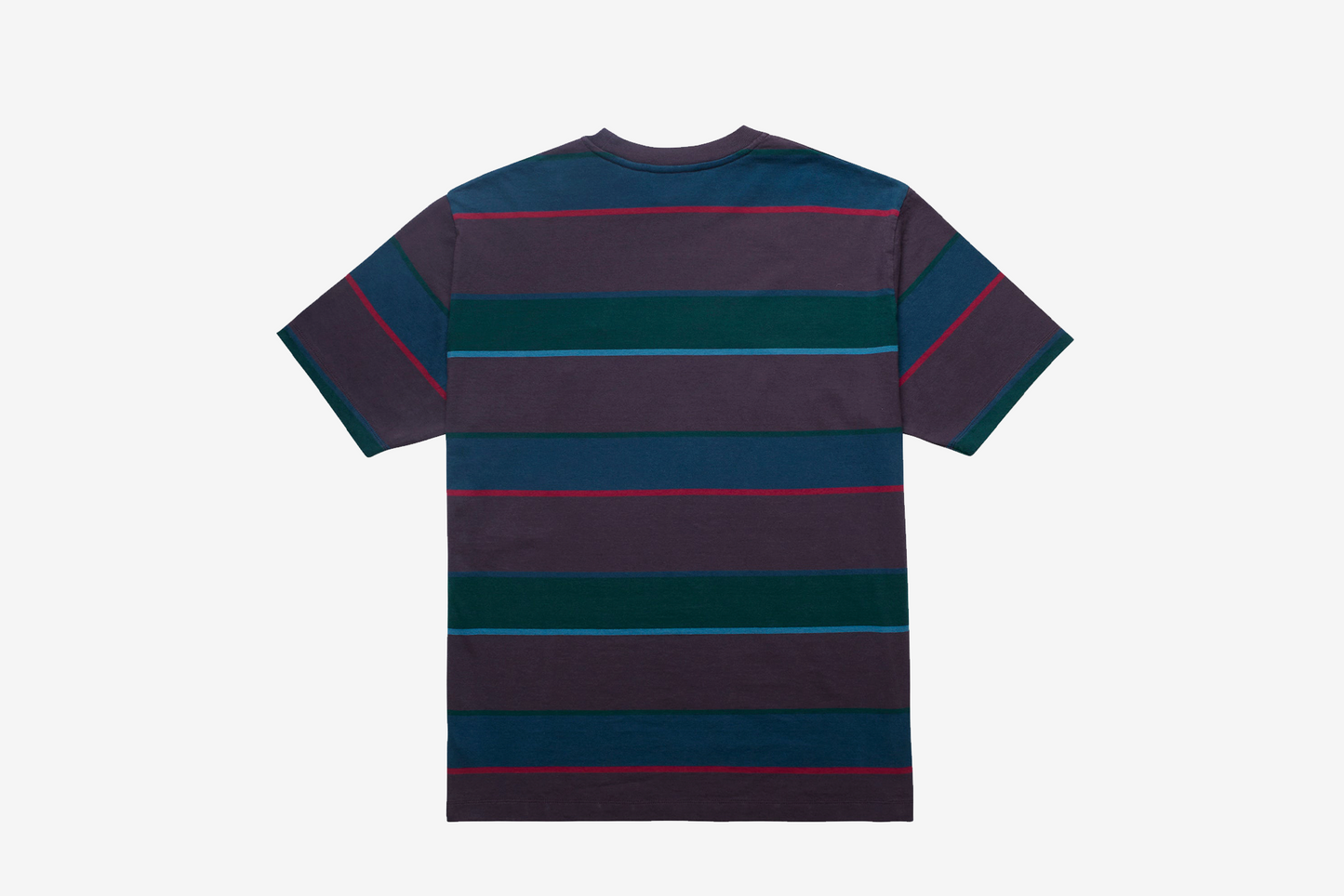 By Parra "Fast Food Logo Striped Tee" M - Aubergine