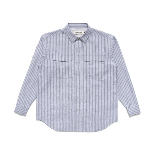 Metalwood Studio "Seersucker Fishing Shirt" M - Sky