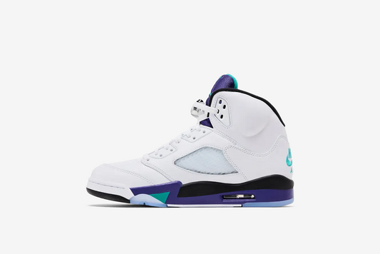 Air Jordan "Retro 5 OG" M - White / New Emerald / Grape