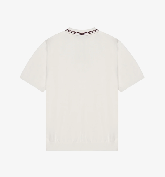 Malbon "Campania Knit Polo" M - Ivory / White