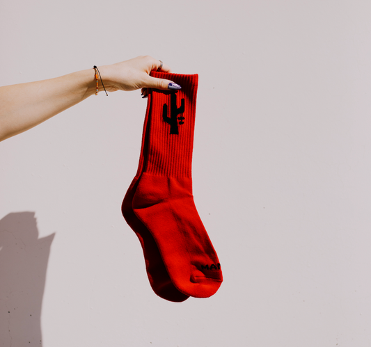 Manor "Hang Time Sock" -  Red / Black