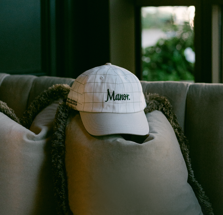 Manor "WMPO x Global Ambassador Leather Strapback Hat" - White