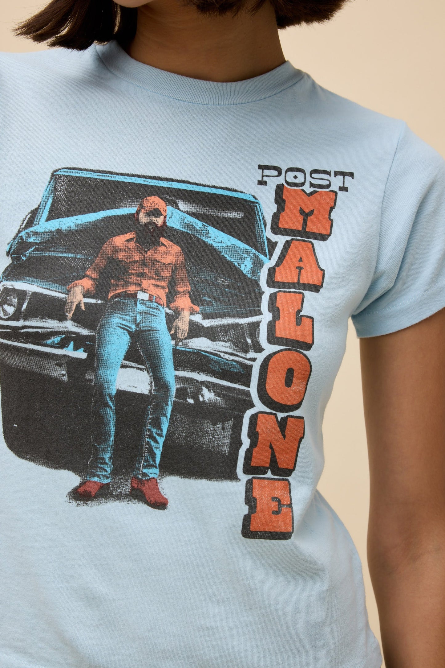 Daydreamer "Post Malone 'Post and Truck' Vintage Tee" W - Baby Blue