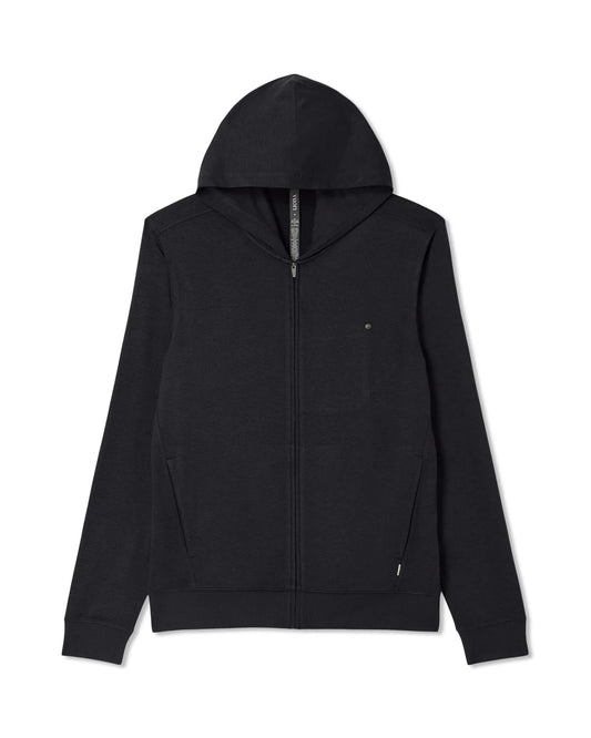 Vuori "Ponto Full Zip Hoodie" Mens - Black Heather