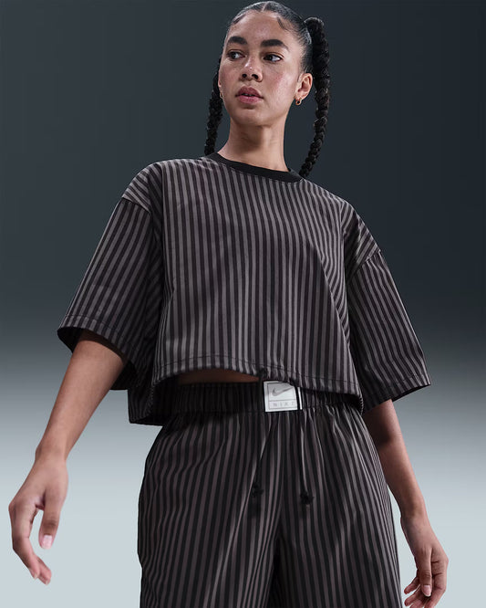 Nike "Striped Boxy Top" W - Black / Thunder Grey