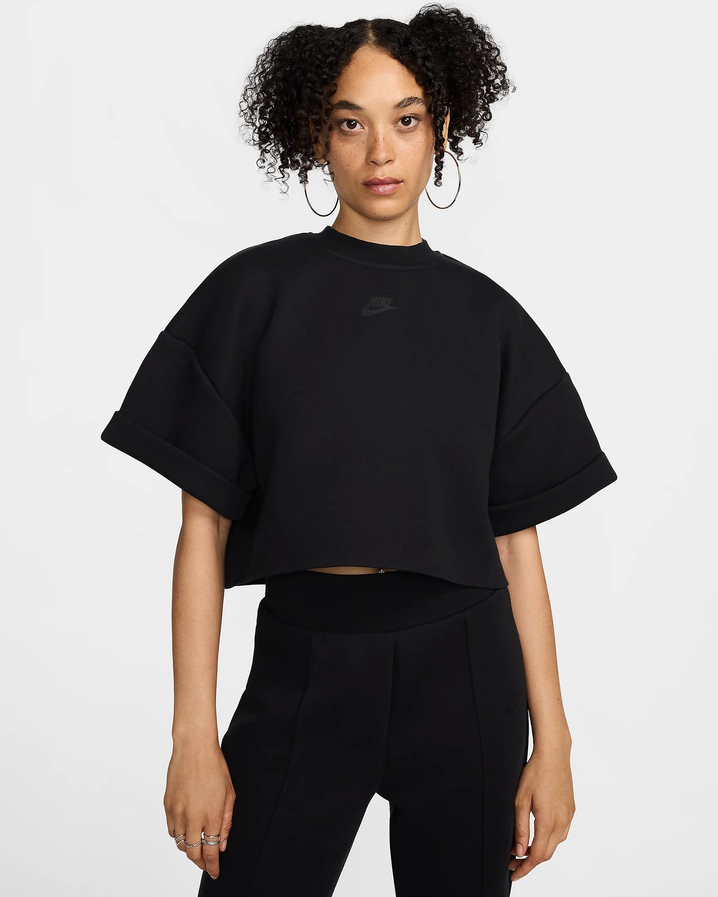 Nike Sportswear Tech Fleece "Oversized SS Cropped Top" W - Black