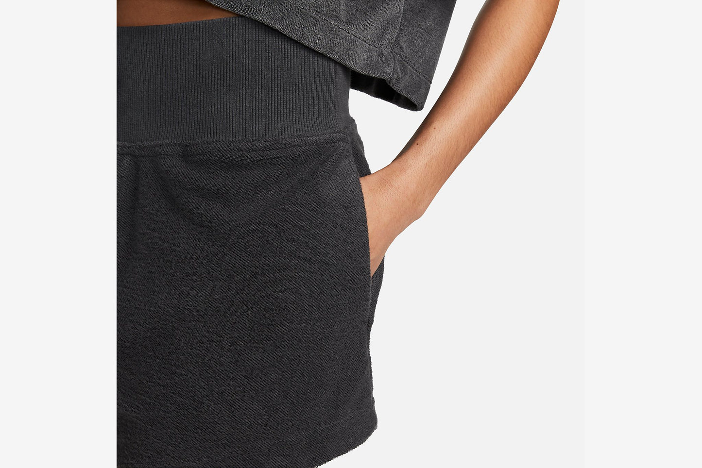Nike "High-Waisted Reverse" French Terry Short W - Anthracite/Anthracite/Black