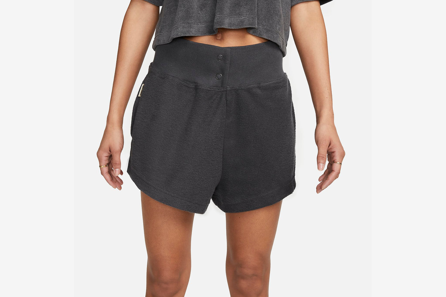 Nike "High-Waisted Reverse" French Terry Short W - Anthracite/Anthracite/Black