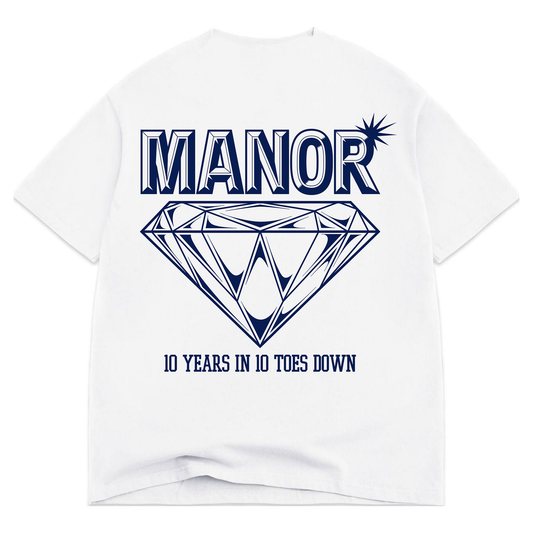 Manor "Diamond T-Shirt" Mens - White / Royal