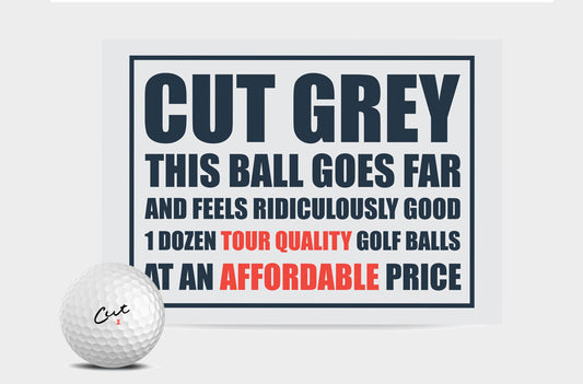 Cut Golf "Single Core" Balls - Grey