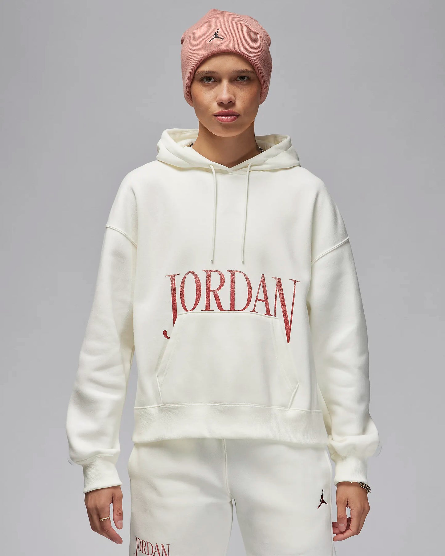 Jordan "Brooklyn Fleece Pullover Hoodie" W - Sail / Red